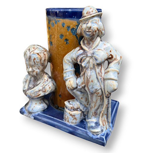 Ali Burnette 8" Figural Vase with Bust and Clown Figure DP6169